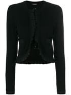 Twin-set Cropped Frill Cardigan - Black