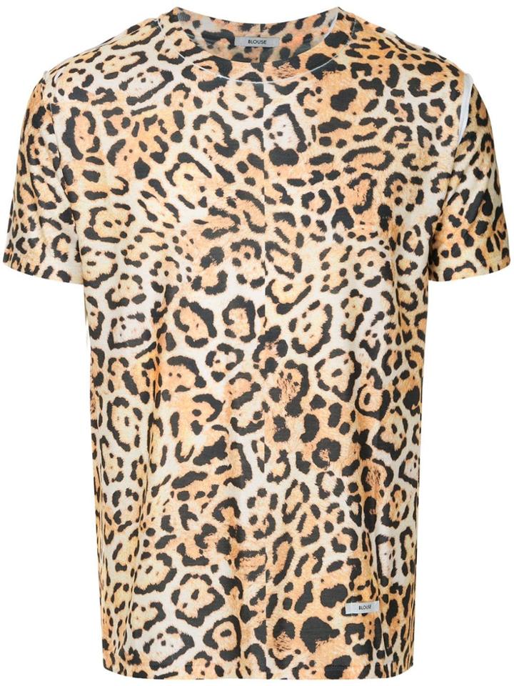 Blouse Leopard Print T-shirt - Yellow