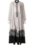 Costarellos Floral Lace Panel Shirt Dress - White