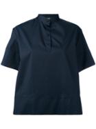 Fay - Henley Shirt - Women - Cotton/spandex/elastane - Xxl, Blue, Cotton/spandex/elastane