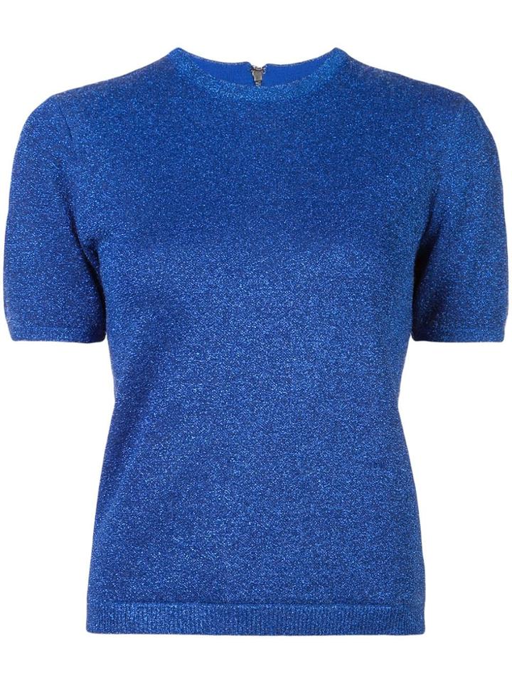 Alice+olivia Connie Metallic Sweater - Blue