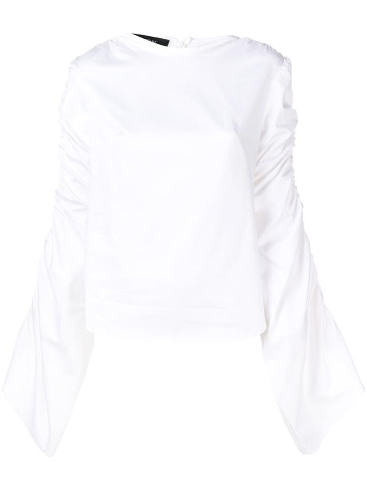 Sid Neigum Ruched Sleeve Blouse - White