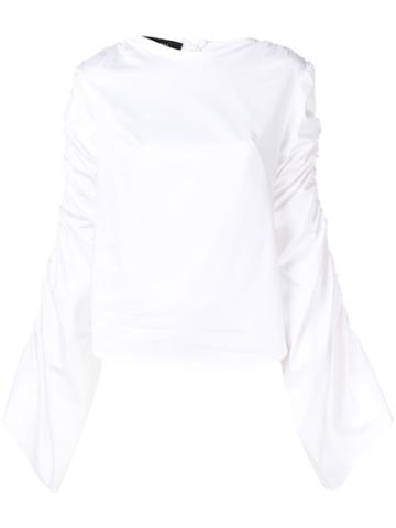 Sid Neigum Ruched Sleeve Blouse - White