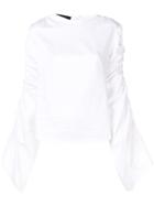 Sid Neigum Ruched Sleeve Blouse - White