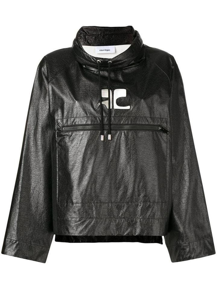 Courrèges Oversized Cropped Jacket - Black