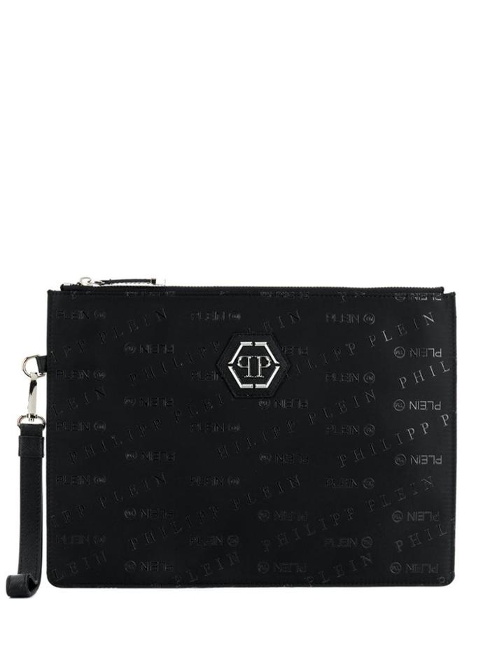 Philipp Plein Logo Print Clutch Bag - Black