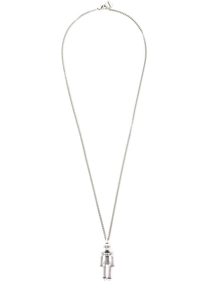 Diesel Robot Motif Pendant, Women's, Metallic