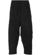 By Walid Cropped Trousers, Men's, Size: Medium, Black, Cotton/linen/flax