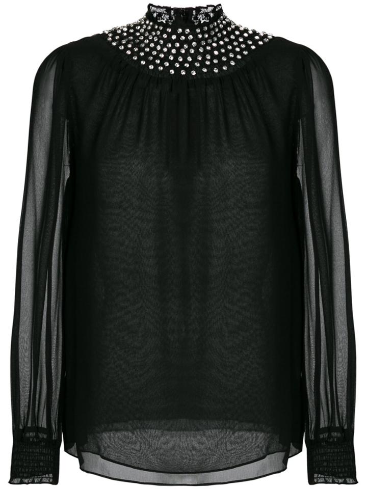 Michael Michael Kors Rhinestone Embellished Blouse - Black
