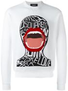 Dsquared2 Screaming Graphic Sweatshirt, Men's, Size: Medium, White, Cotton