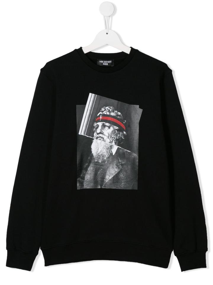 Neil Barrett Kids Statue Print Sweatshirt - Black