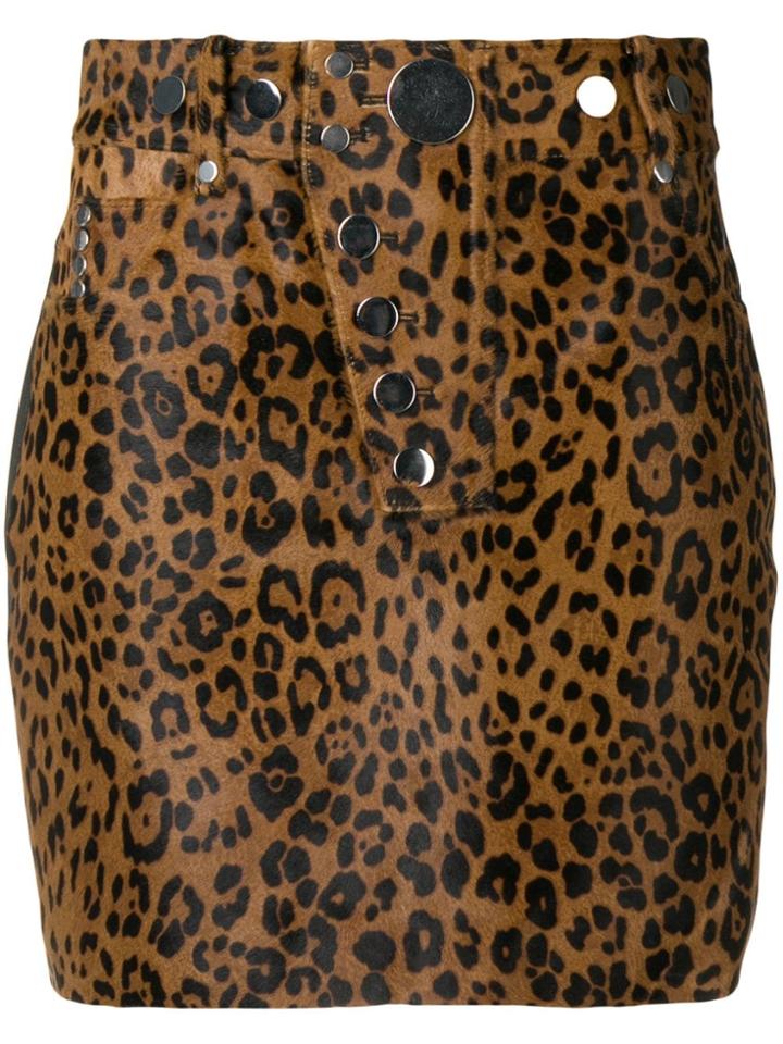 Alexander Wang Leopard Mini Skirt - Brown