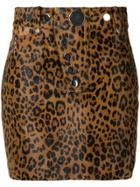 Alexander Wang Leopard Mini Skirt - Brown
