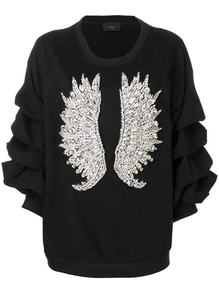 Lédition Embellished Wings Sweatshirt - Black