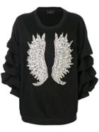 Lédition Embellished Wings Sweatshirt - Black