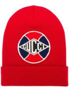 Gucci Baseball Patch Beanie - Red