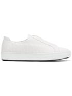 Giorgio Armani Emblossed Slip-on Sneakers - White
