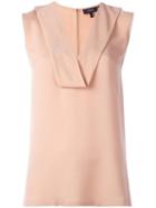 Theory Draped V-neck Top, Women's, Size: Xs, Pink/purple, Silk