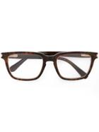 Brioni Rectangular Tortoiseshell Glasses, Brown, Acetate