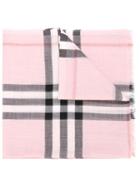 Burberry Checked Scarf, Pink/purple, Silk/wool