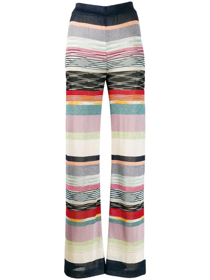 Missoni High-waisted Striped Trousers - Blue