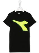 Diadora Junior Teen Faux Fur Trimmed T-shirt - Black