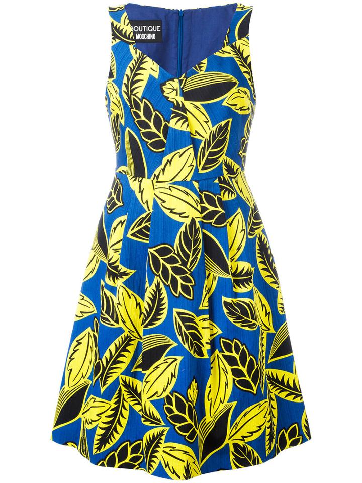 Boutique Moschino Printed A-line Dress, Women's, Size: 40, Blue, Cotton/other Fibers