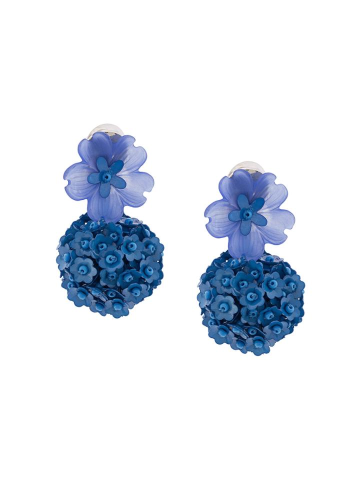 Sachin & Babi Floral Embellished Charm Earrings - Black