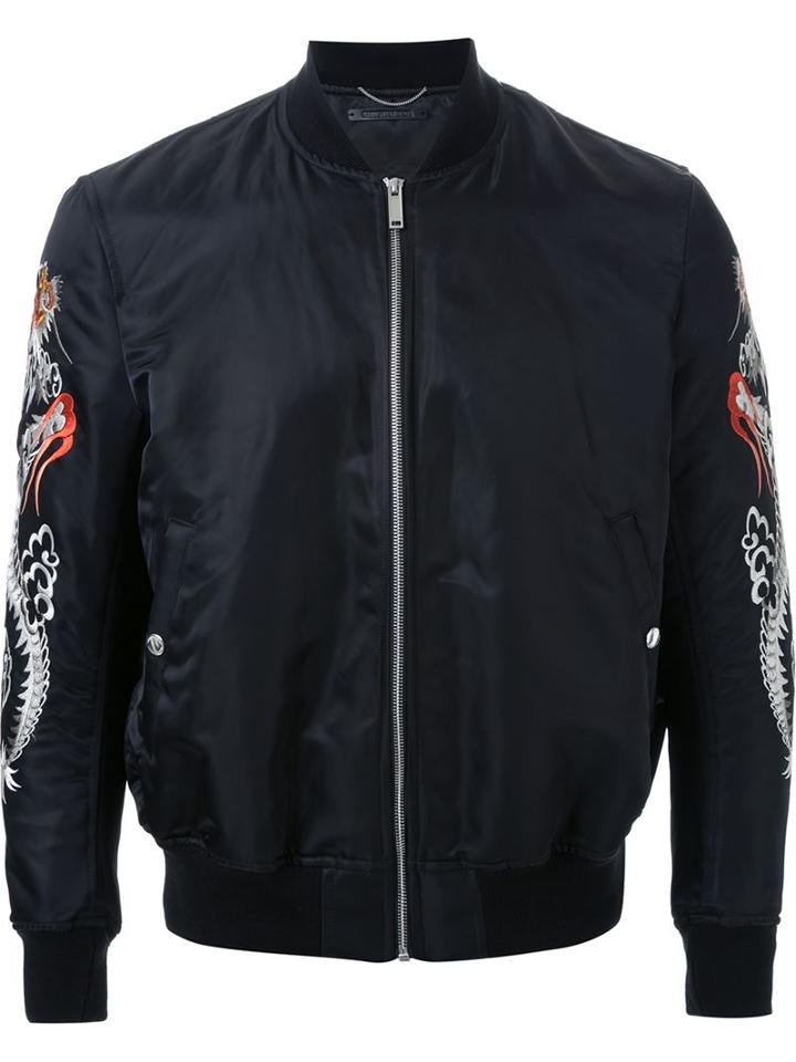 Christian Dada Embroidered Sleeve Bomber Jacket