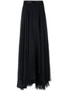 Lanvin Pleated Draped Skirt, Women's, Size: 36, Black, Silk/acetate/viscose