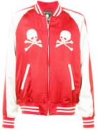 Mastermind Japan Skull Patch Colour Block Bomber Jacket - Red