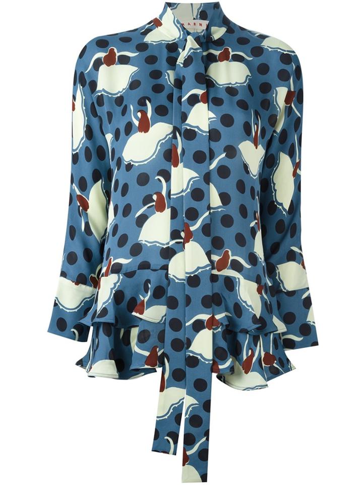 Marni Dancer Print Pussybow Blouse - Multicolour