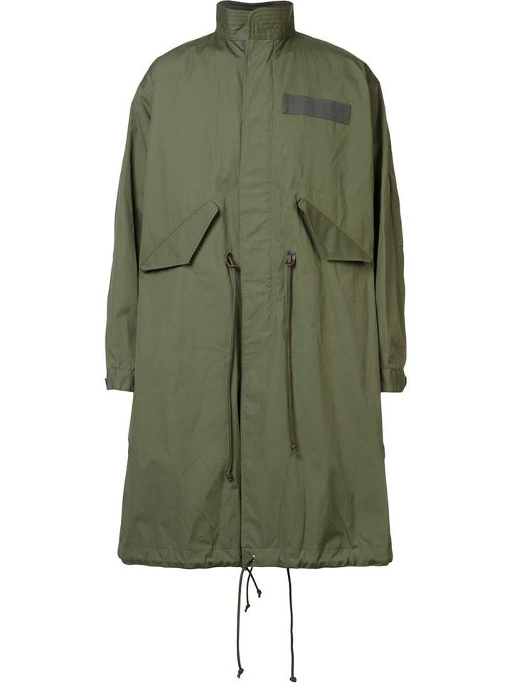 Sacai Layered Utility Coat, Men's, Size: 3, Green, Cotton/nylon