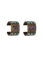 Chanel Pre-owned Embossed Stones Cuff - Gold