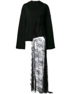 Seen Lace Insert Hoodie - Black
