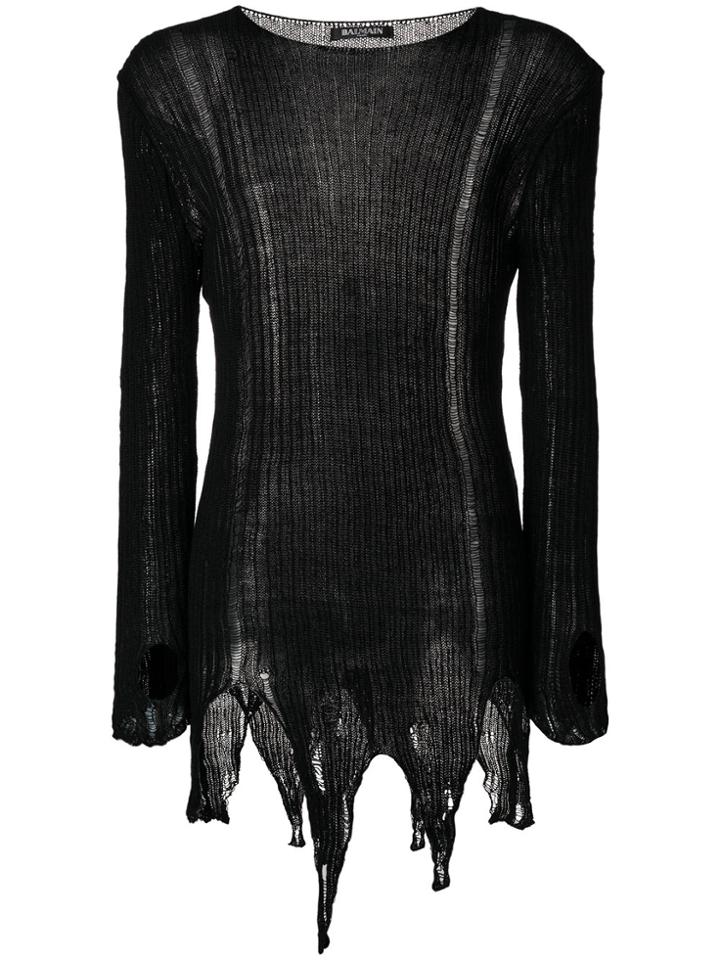 Balmain Ribbed Sweater - Black