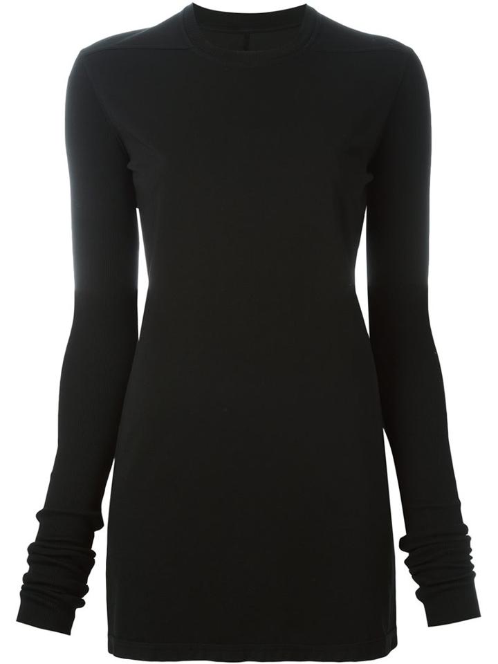 Rick Owens Drkshdw Alonguated Sleeves Pullover, Women's, Size: Small, Black, Cotton