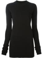 Rick Owens Drkshdw Alonguated Sleeves Pullover, Women's, Size: Small, Black, Cotton