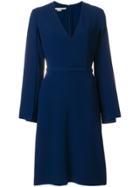 Stella Mccartney V-neck Slit Sleeve Dress - Blue