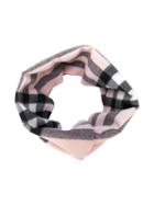 Burberry Kids - Checked Scarf - Kids - Cashmere - One Size, Pink/purple