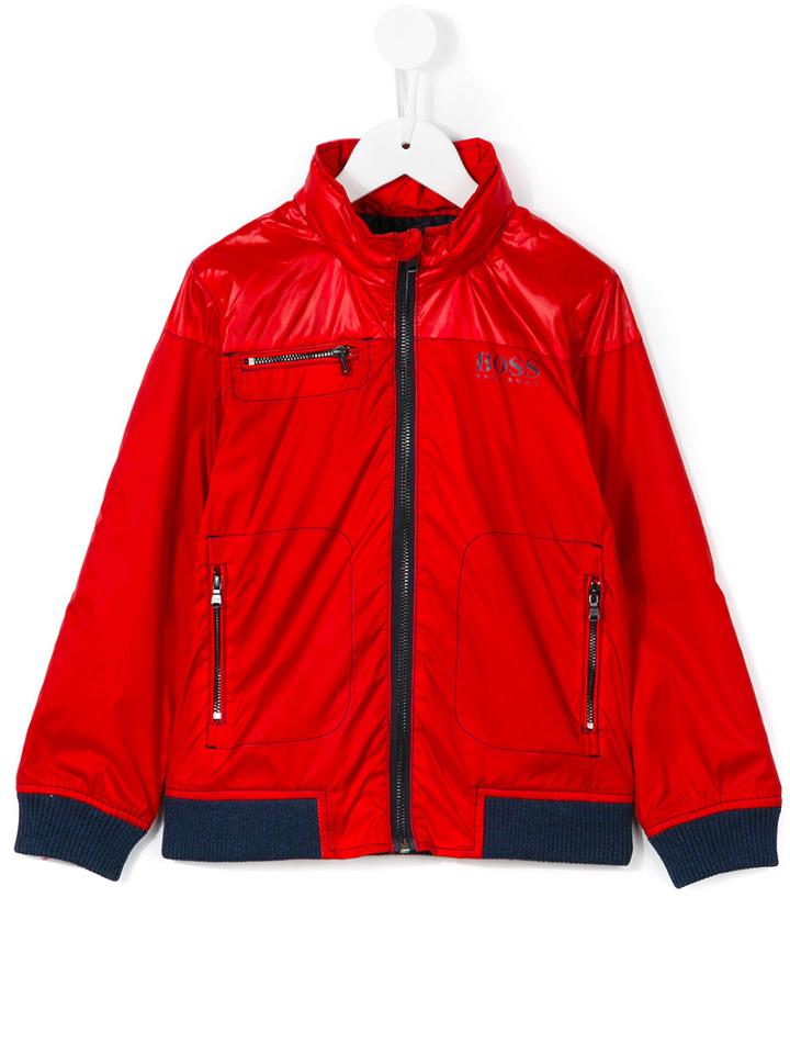 Boss Kids Logo Print Windbreaker Jacket, Boy's, Size: 8 Yrs, Red