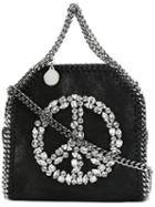 Stella Mccartney - Tiny Falabella Peace Sign Tote - Women - Artificial Leather/metal (other)/glass - One Size, Women's, Black, Artificial Leather/metal (other)/glass