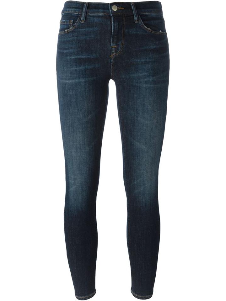 J Brand Cropped Rail Jeans, Women's, Size: 29, Blue, Cotton/polyester/spandex/elastane