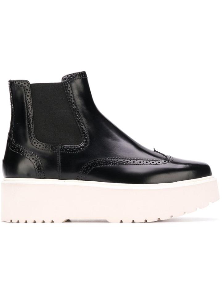 Hogan Chunky Heel Boots - Black