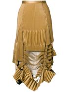 Maison Margiela Deconstructed Pleated Skirt - Brown