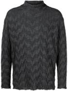Issey Miyake Vintage Zigzag Pattern Jumper - Grey