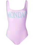 Alberta Ferretti - Monday Swimsuit - Women - Polyester/spandex/elastane - 42, Pink/purple, Polyester/spandex/elastane