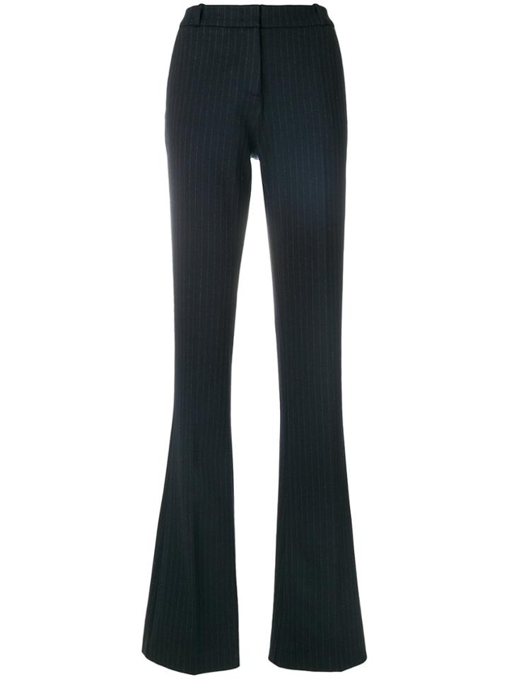 Kiltie Pinstripe Boot-cut Trousers - Blue