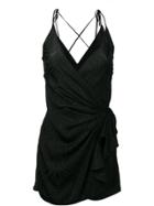 Attico Mini Wrap Dress - Black