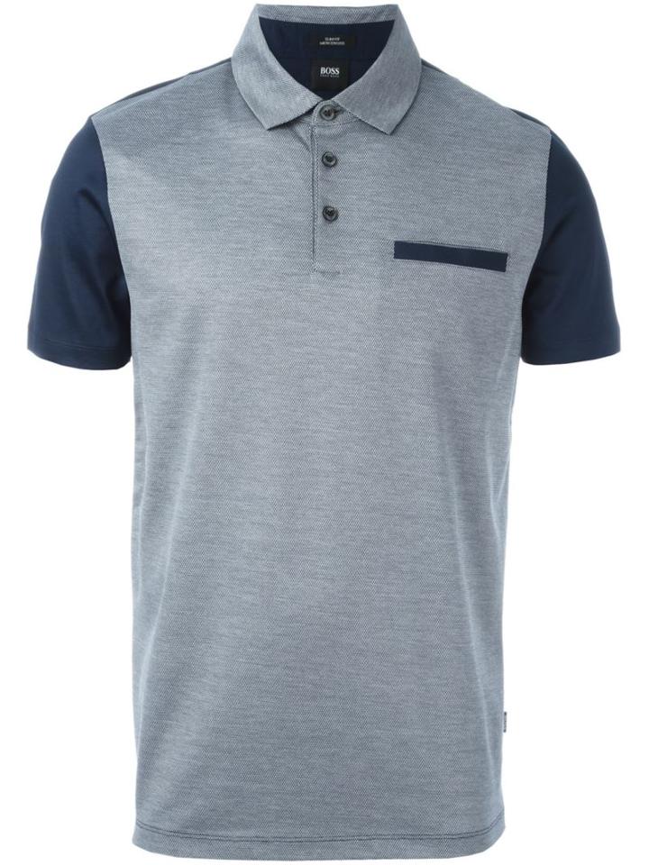 Boss Hugo Boss Colour Block Polo Shirt, Men's, Size: L, Blue, Cotton
